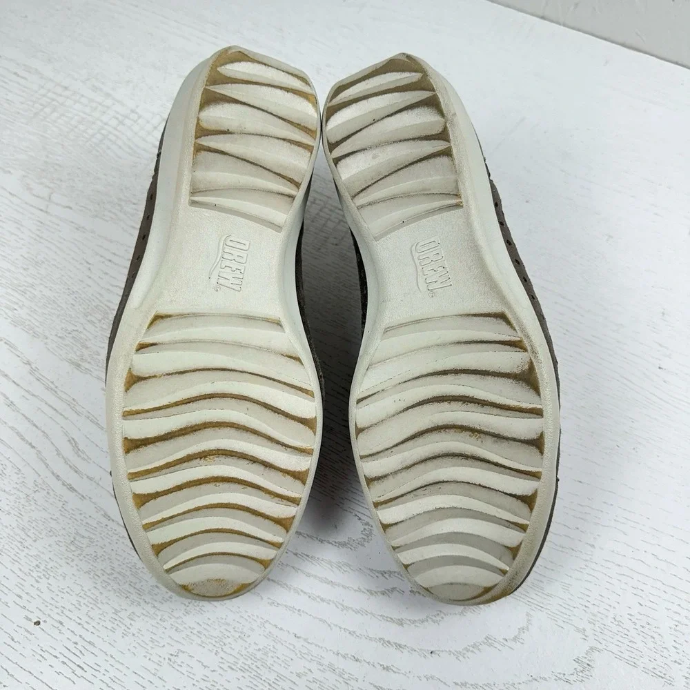 Drew Womens Shoes 7.5 WW Extra Wide Metro‎ Wedge Metallic Taupe Dusty Leather 2E